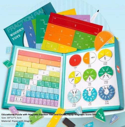 Picture of GEOMETRIC Educational Puzzle with Magnetic Fraction